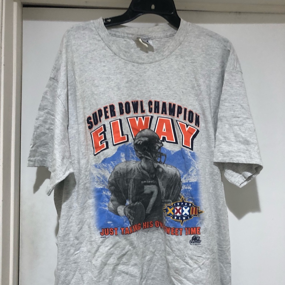 Vintage John elway Broncos super bowl t shirt xl